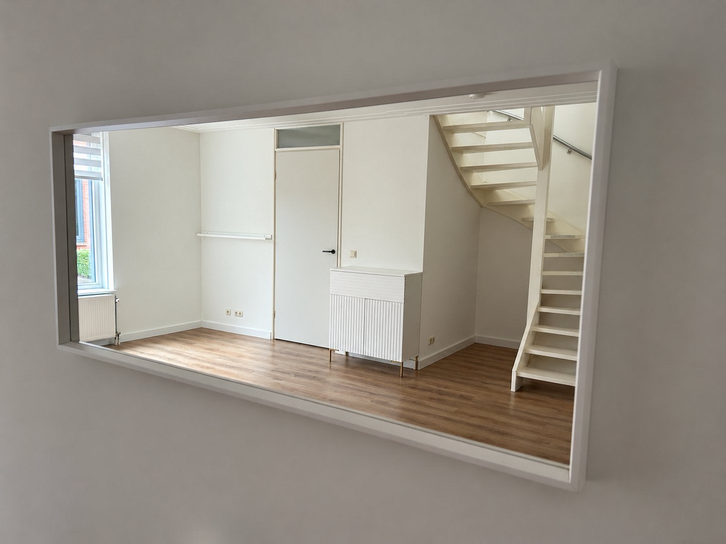 Witte rechthoekige spiegel 150 x 65 cm, Ophalen, Rechthoekig, 150 tot 200 cm