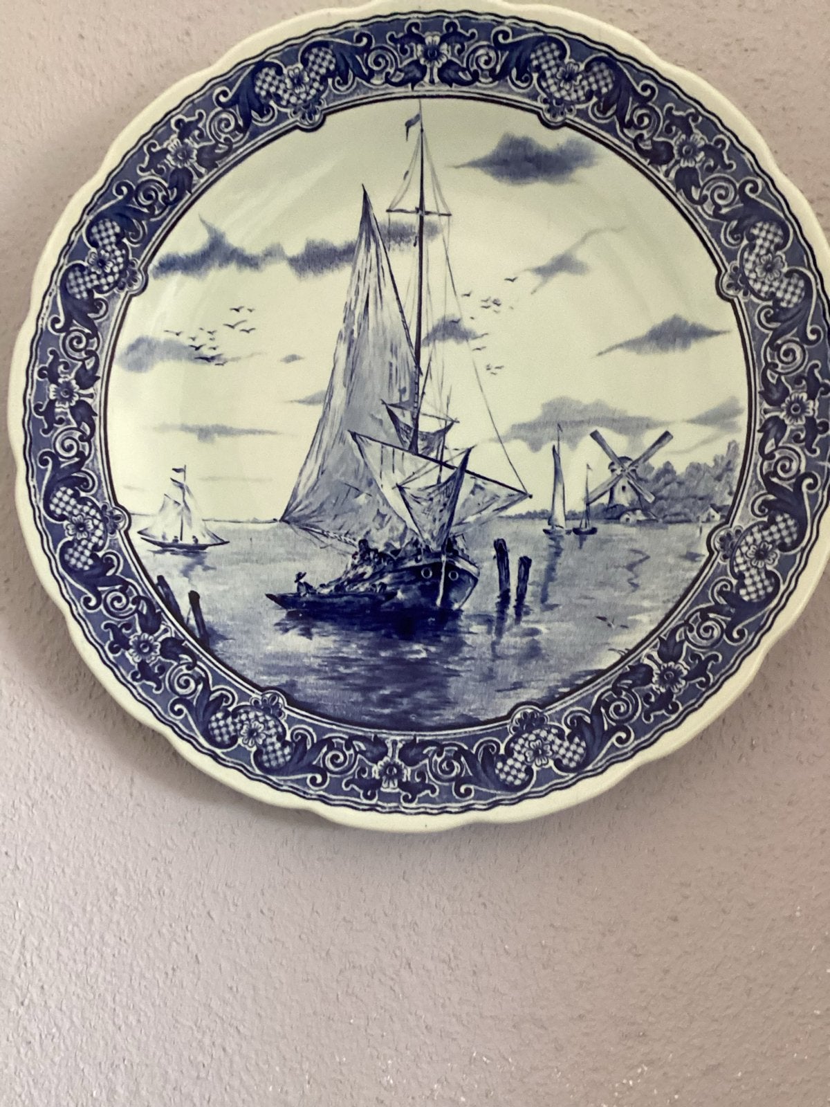 Set van 3 Delfts Blauwe Wandborden - Hollandse Scènes, Ophalen