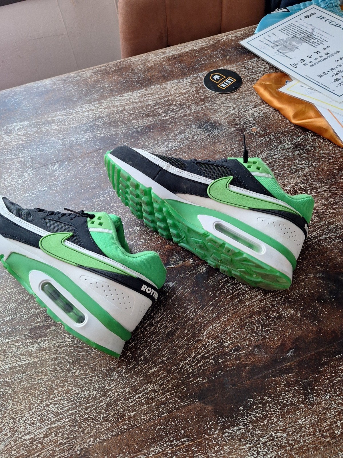Nike Air Max Rotterdam Sneakers - Zwart/Groen, Ophalen, Zwart, Nike, Nieuw