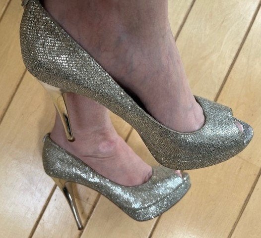 Michael Kors plateau pumps maat 39 zilver glitter stiletto, Pumps, Verzenden, Zo goed als nieuw, Overige kleuren
