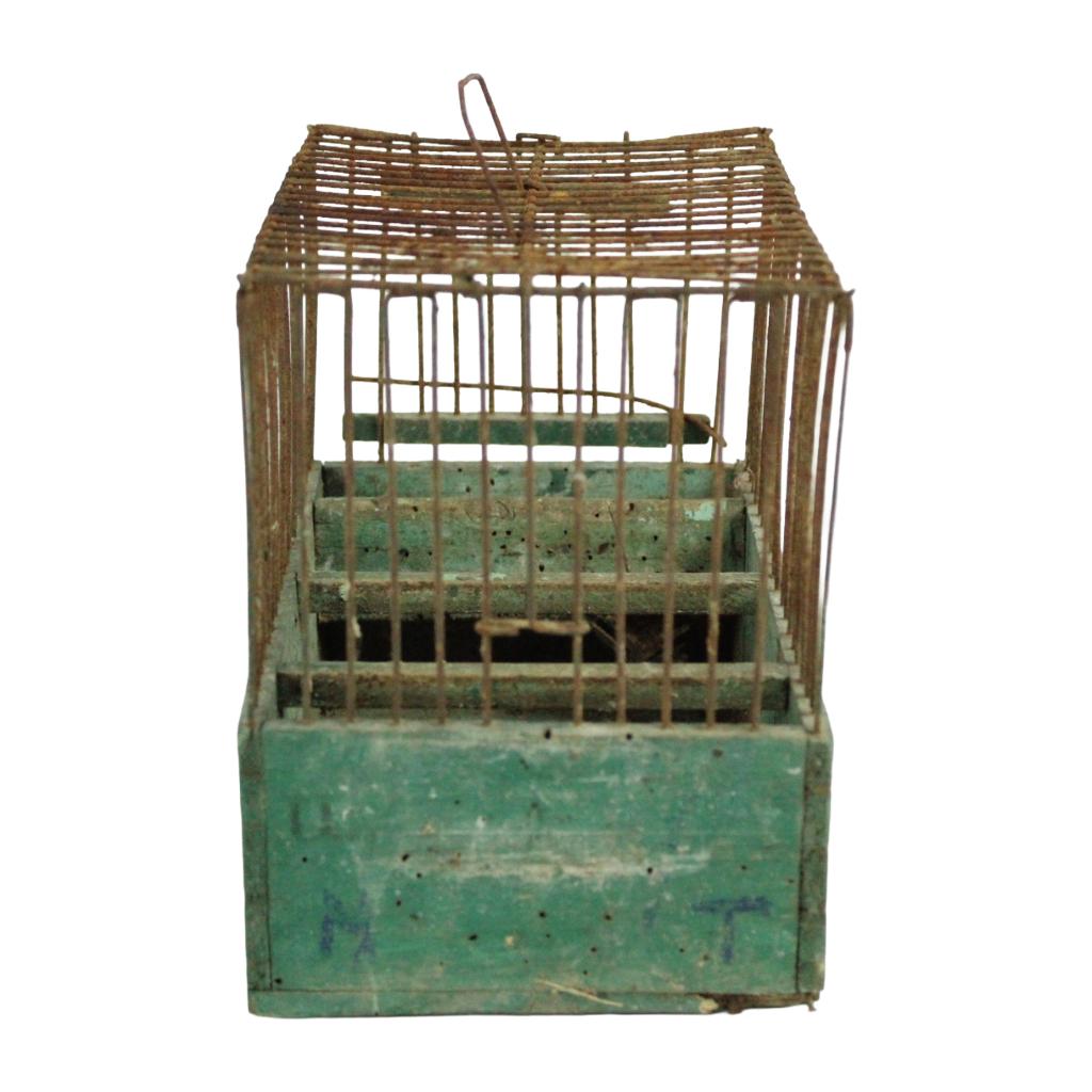 Oude houten vogelkooi / transportkist – ca. 1900–1950, Antiek en Kunst, Ophalen of Verzenden