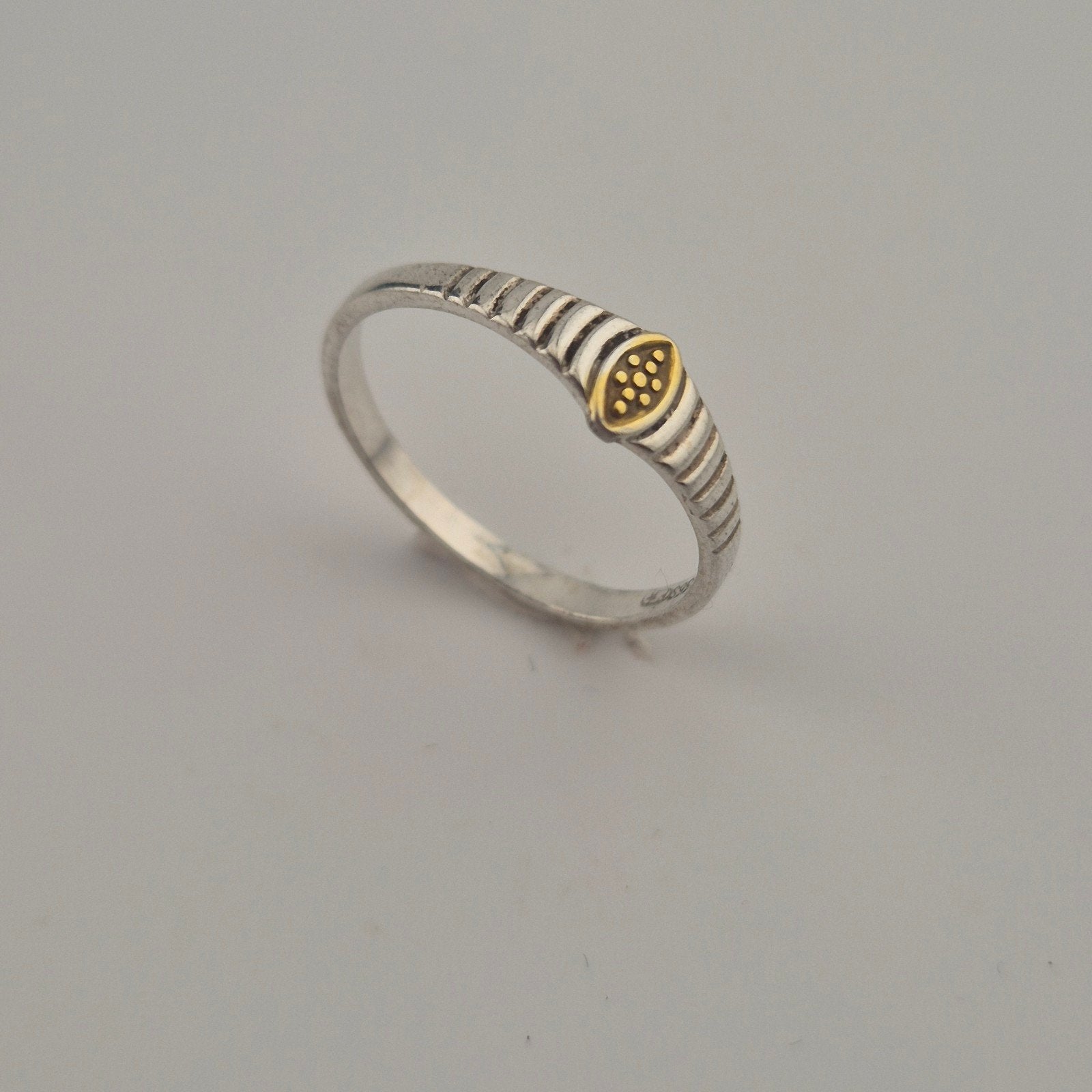 835 Zilveren Zegelring Goldplating | AA96, Sieraden, Tassen en Uiterlijk, Verzenden, Zo goed als nieuw, Zilver, Dame of Heer