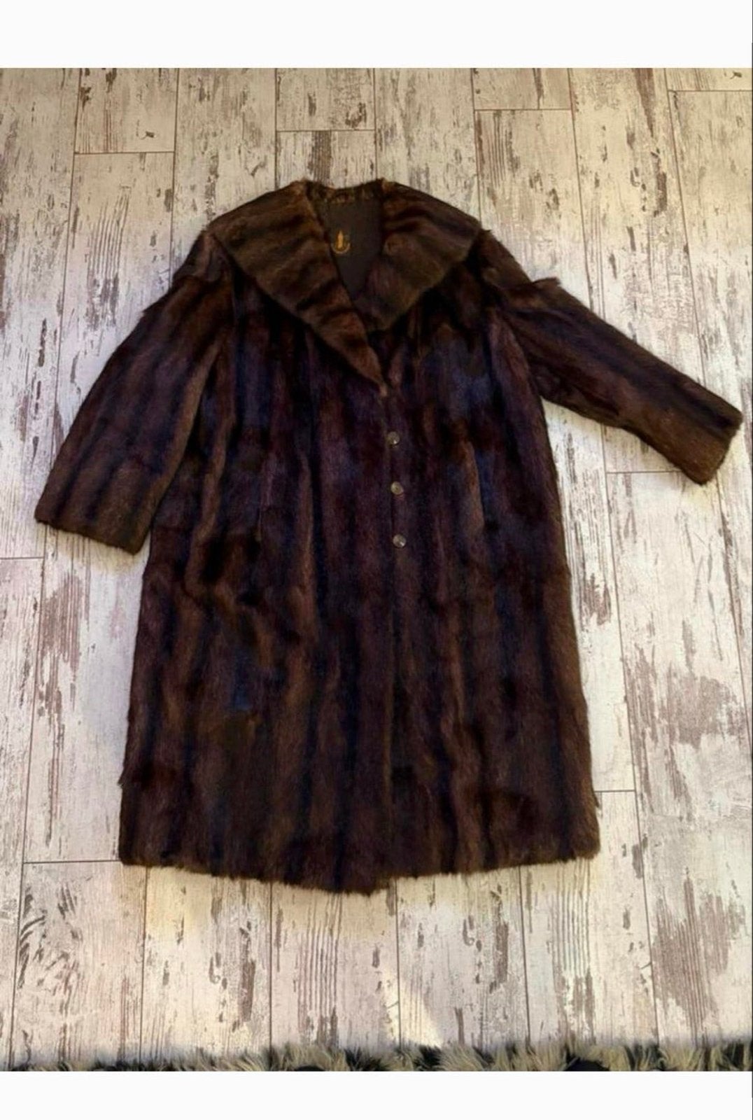 Mooie originele vintage bontjas - Maat M, Kleding | Dames, Ophalen of Verzenden, Gedragen, Maat 38/40 (M), Bruin