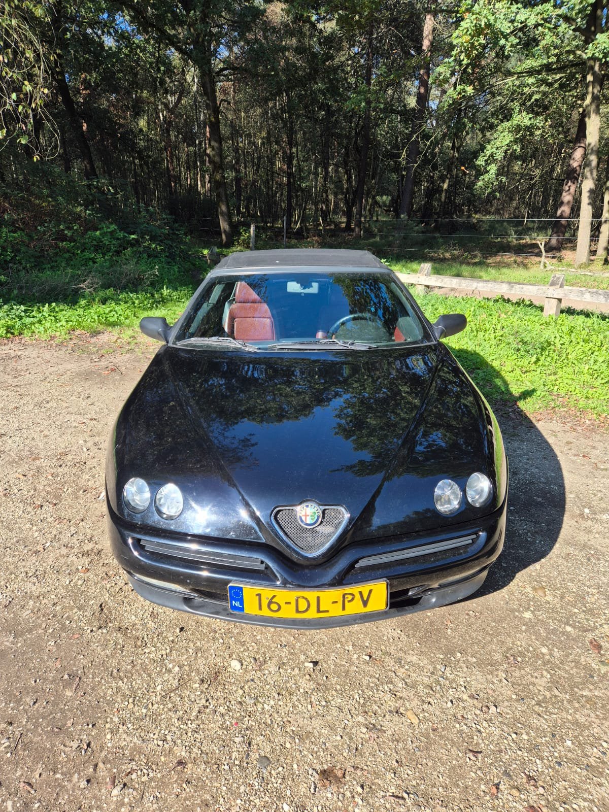 Alfa Romeo Spider 2.0 Twin Spark 16V 1996 Zwart, Auto's, Voorwielaandrijving, Cabriolet, Spider, Zwart