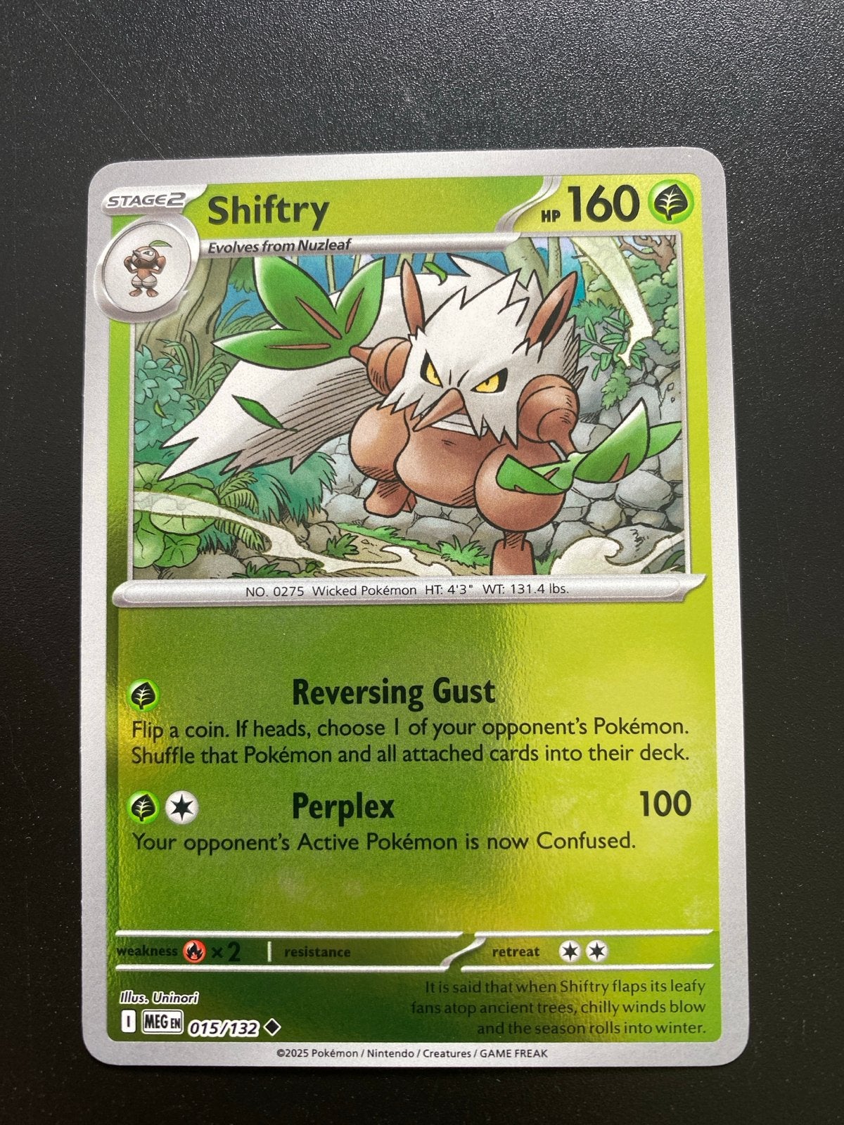 Shiftry 015/132 Reverse Holo Pokémon Mega Evolution, Ophalen of Verzenden, Zo goed als nieuw, Losse kaart, Foil