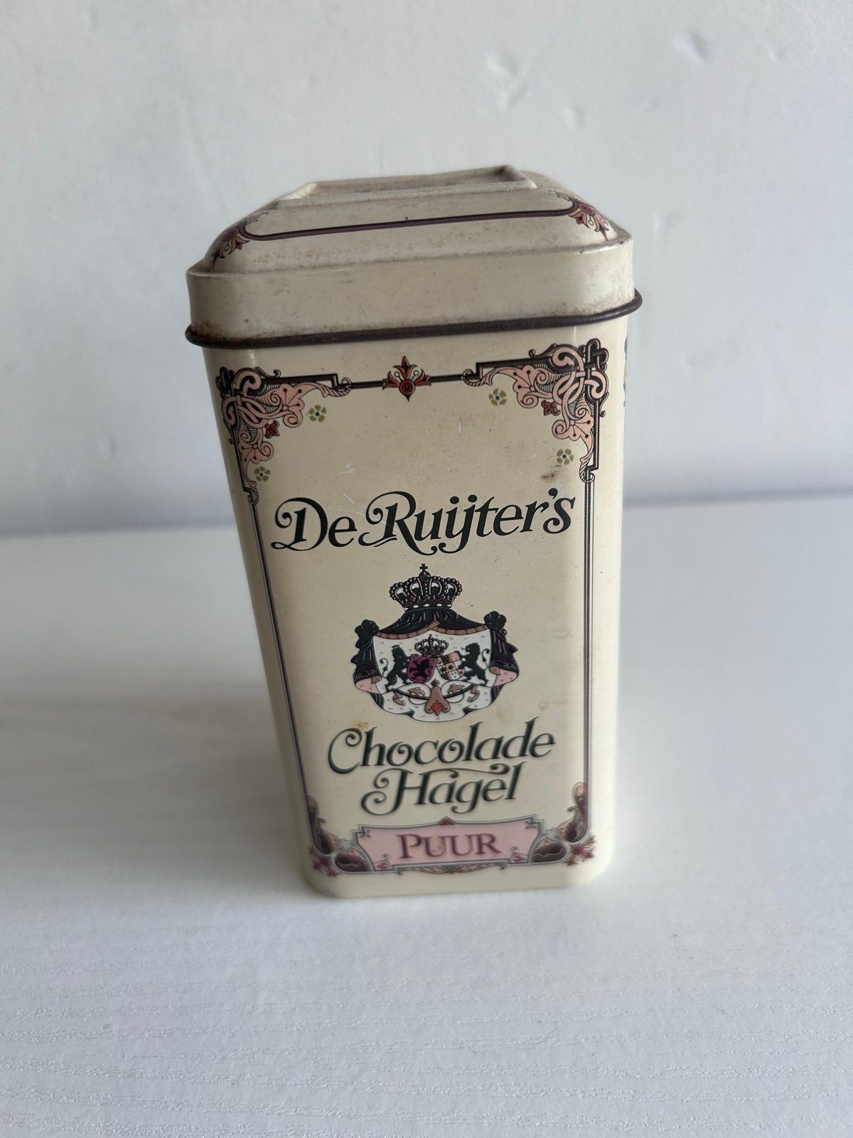 Vintage De Ruijter's Chocolade Hagel blik - 12 cm hoog, Ophalen, Gebruikt, Overige, Overige merken