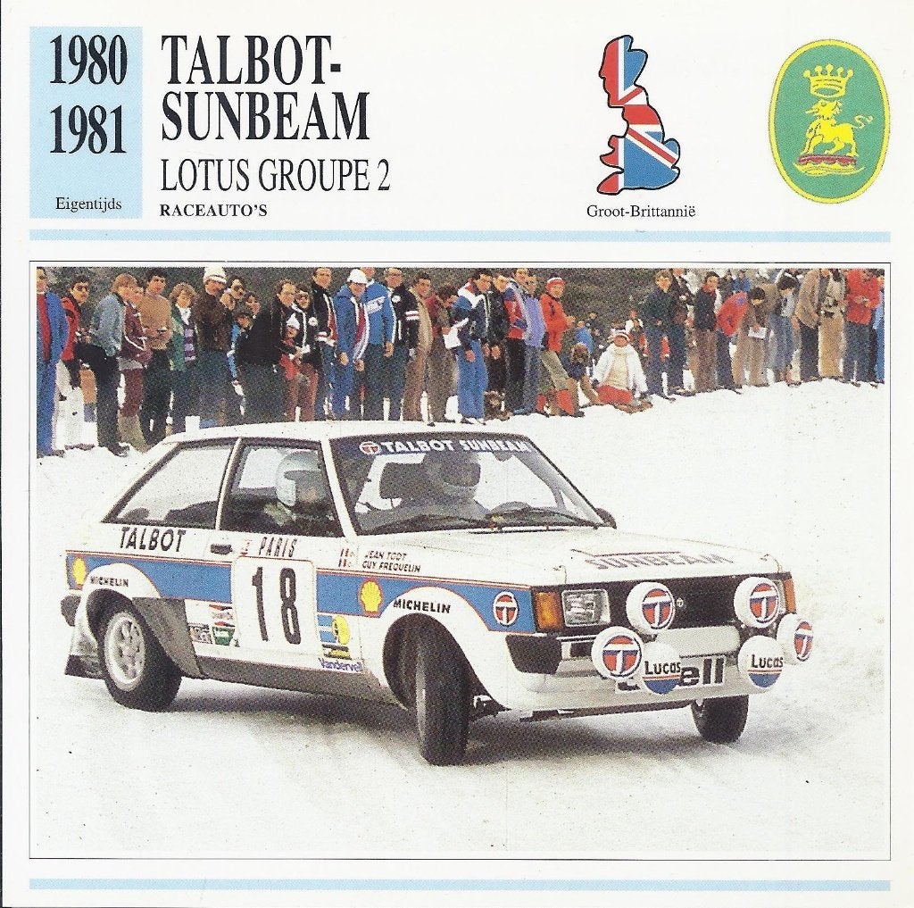 B365 autokaart talbot sunbeam ( 1980 - 1981 ) -, Ophalen of Verzenden, Zo goed als nieuw, Auto's
