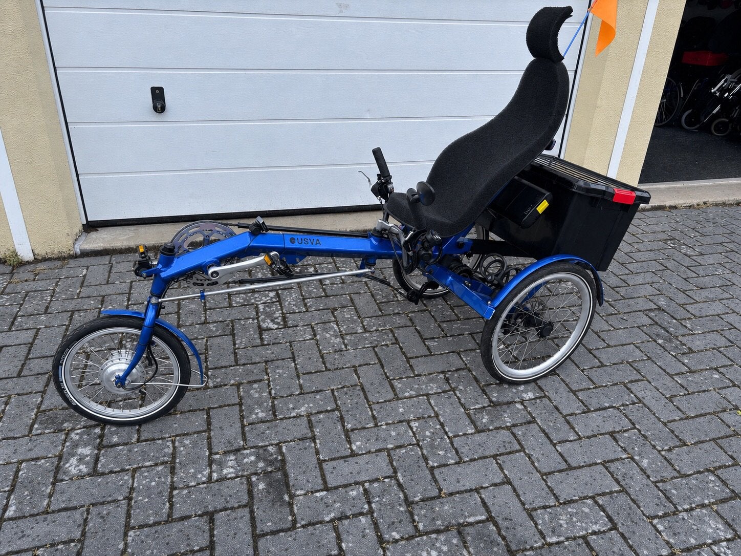 Electrische driewieler, ligfiets als nieuw , USVA ., Meer info ☎️0️⃣6️⃣➖2️⃣0️⃣9️⃣0️⃣1️⃣0️⃣4️⃣0️⃣, Velgrem, Ophalen of Verzenden