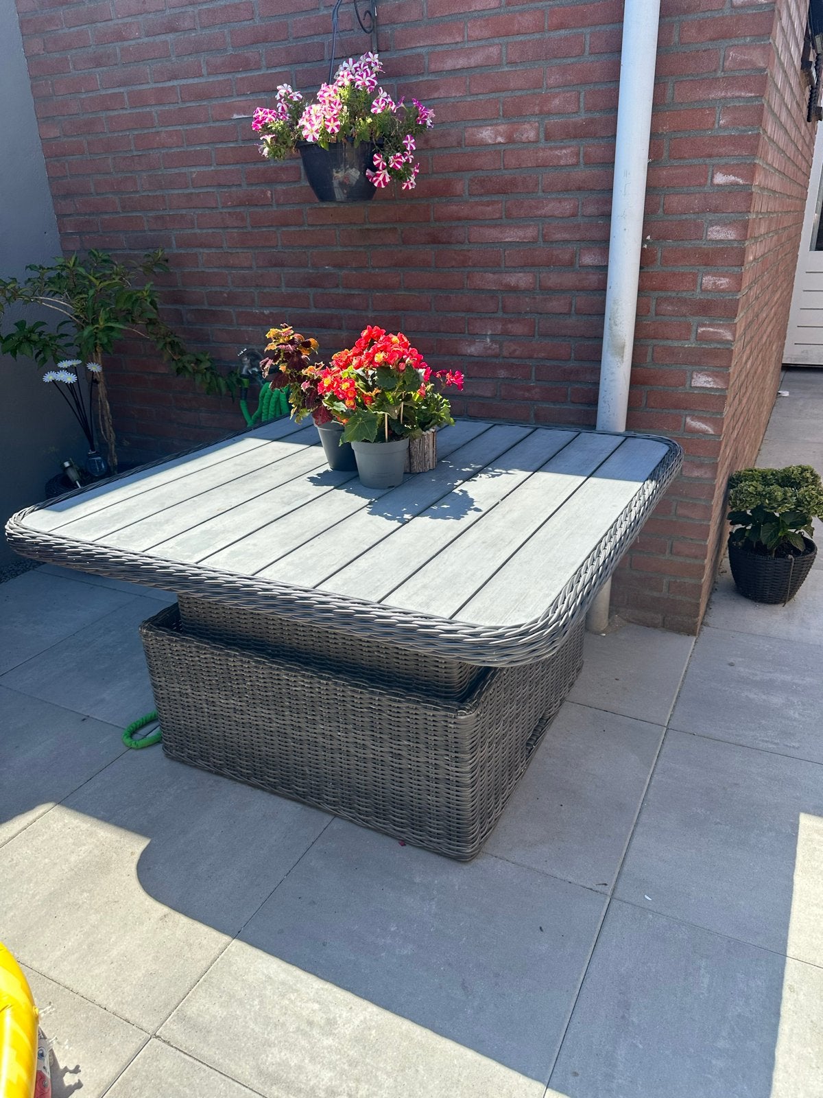 JYSK Tambohuse tuintafel 120x120 cm, Tuin en Terras, Ophalen, Gebruikt, Vierkant, Wicker