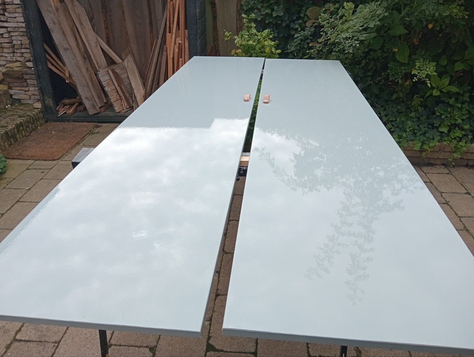 Lichtblauwe IKEA Fardal Pax kastdeuren met leren handgrepen, Ophalen, Gebruikt, 200 cm of meer, 50 tot 100 cm