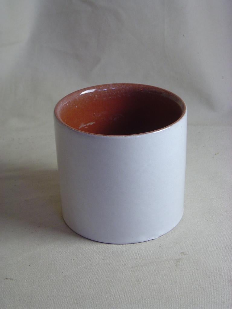 Vintage witte aardewerk bloempot W.Germany 11/0 2310, Gebruikt, Rond, Binnen, Ophalen of Verzenden