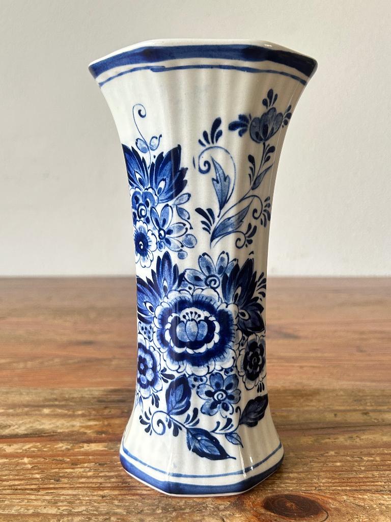 Vaas / bloemenvaas - Delfts Blauw aardewerk - Handwerk, Ophalen of Verzenden
