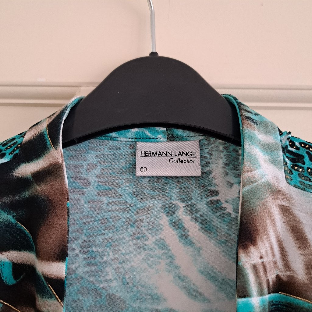 Hermann Lange blazer turquoise zwart goud maat 50 art 49048, Kleding | Dames, Hermann Lange, ., Zwart, Maat 46/48 (XL) of groter