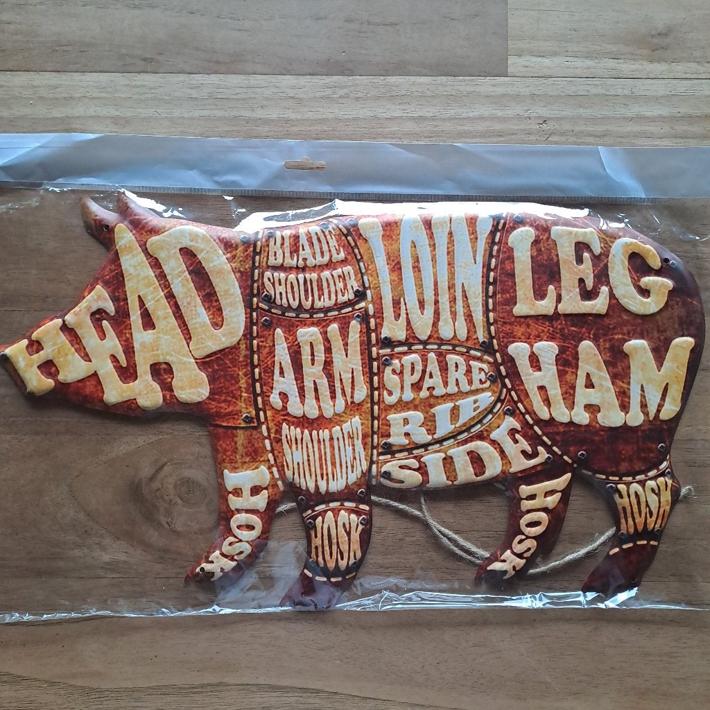 groot metaal embossed bord pork parts café horeca mancave, Ophalen of Verzenden, Nieuw, Overige, Overige merken