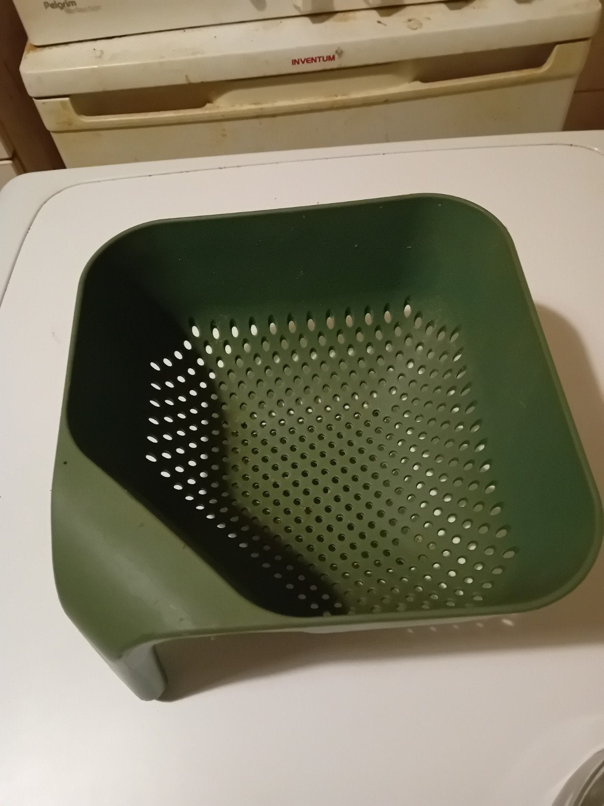 Groene kunststof vergiet met handvat, Kunststof, Ophalen of Verzenden, Overige merken, Groen