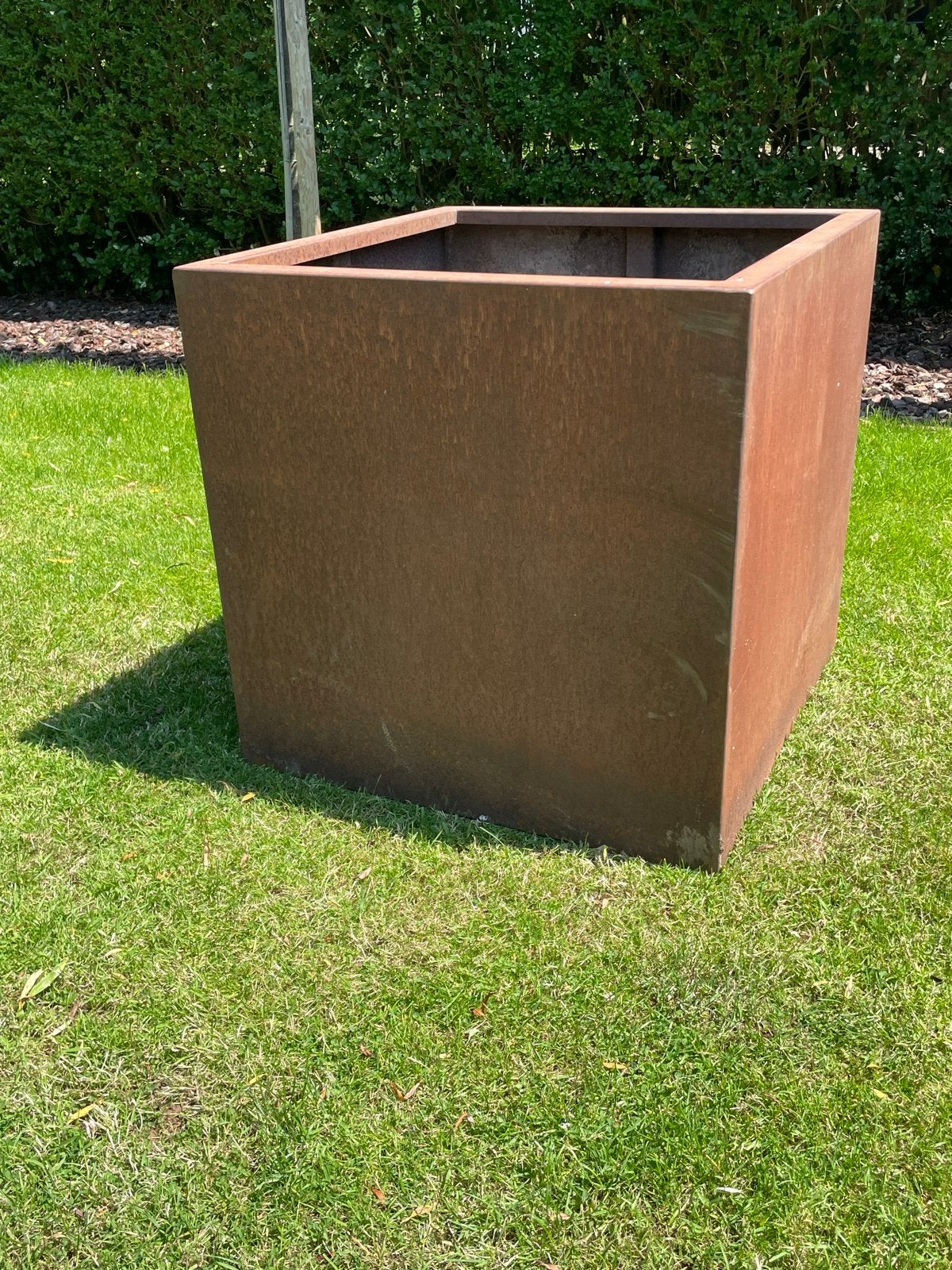 Cortenstaal plantenbak L80xB80xH80 cm met bodem en rand, Vierkant, Nieuw, Ophalen of Verzenden, Metaal