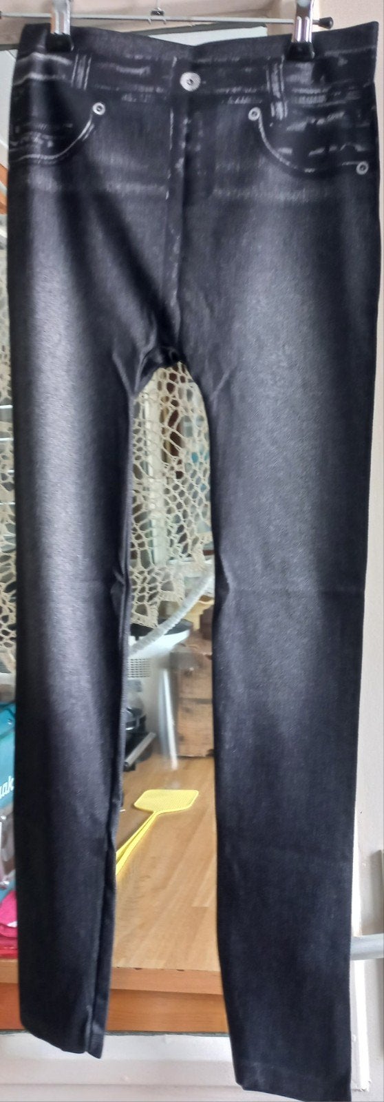 Zwarte Legging met Jeansprint - Maat XL, Zwart, Ophalen of Verzenden, Zo goed als nieuw, Legging