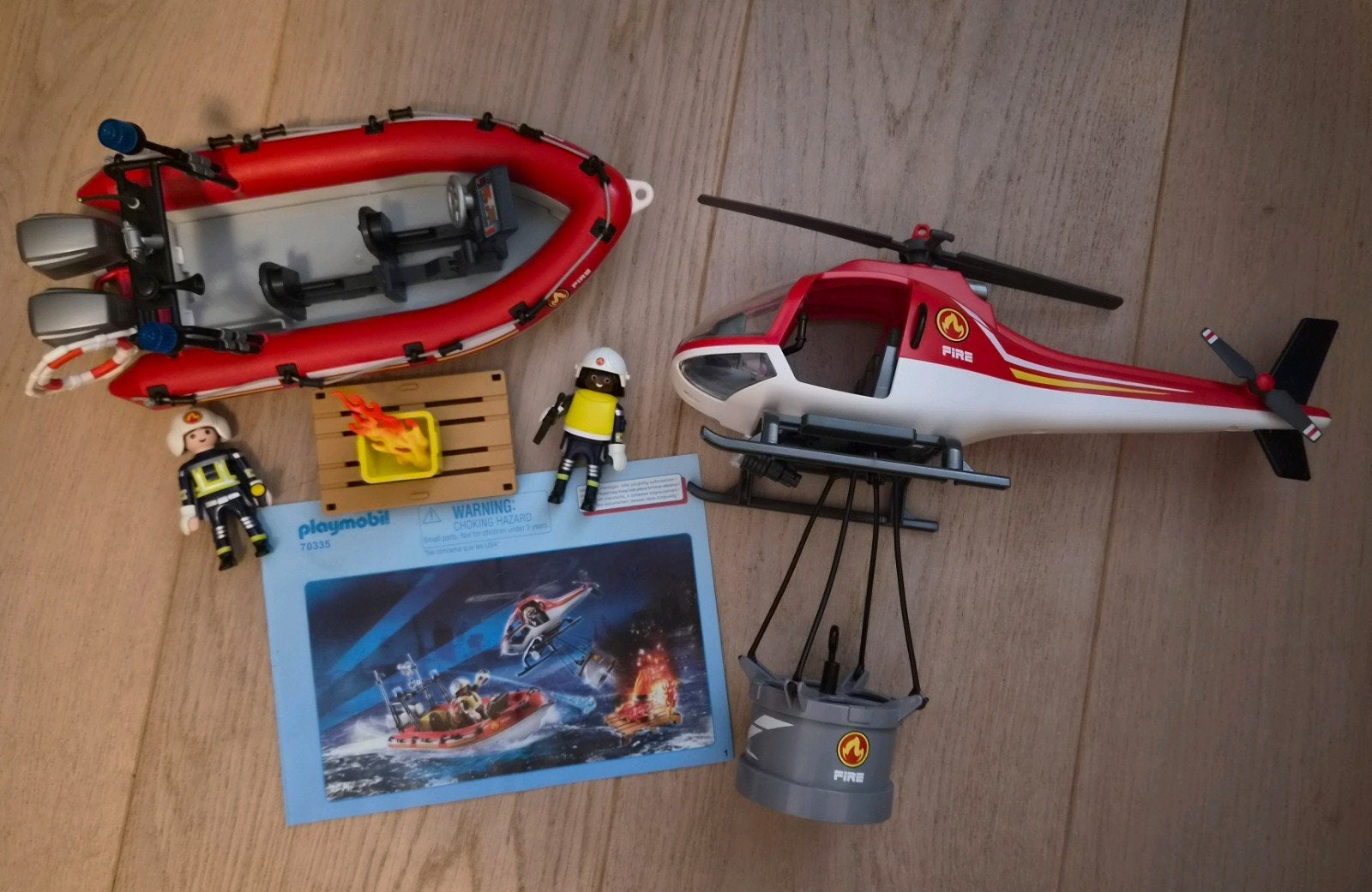 Playmobil City Action Brandweermissie met helikopter en boot, Kinderen en Baby's, Ophalen of Verzenden, Zo goed als nieuw