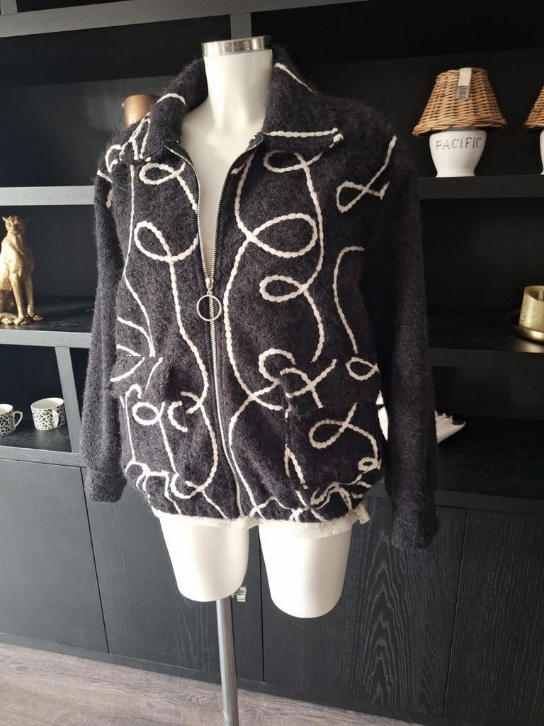 Teddy bouclejasje.  Nieuw 1 maat 38 40 42 44, Kleding | Dames, Made in Italy, Zwart, Maat 42/44 (L), Nieuw