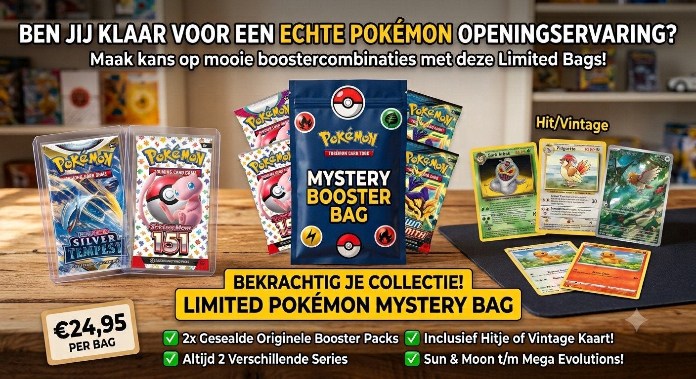 Pokémon Mystery Booster Bag – 2 English Boosters + Hit, Ophalen of Verzenden, Nieuw, Booster, Foil