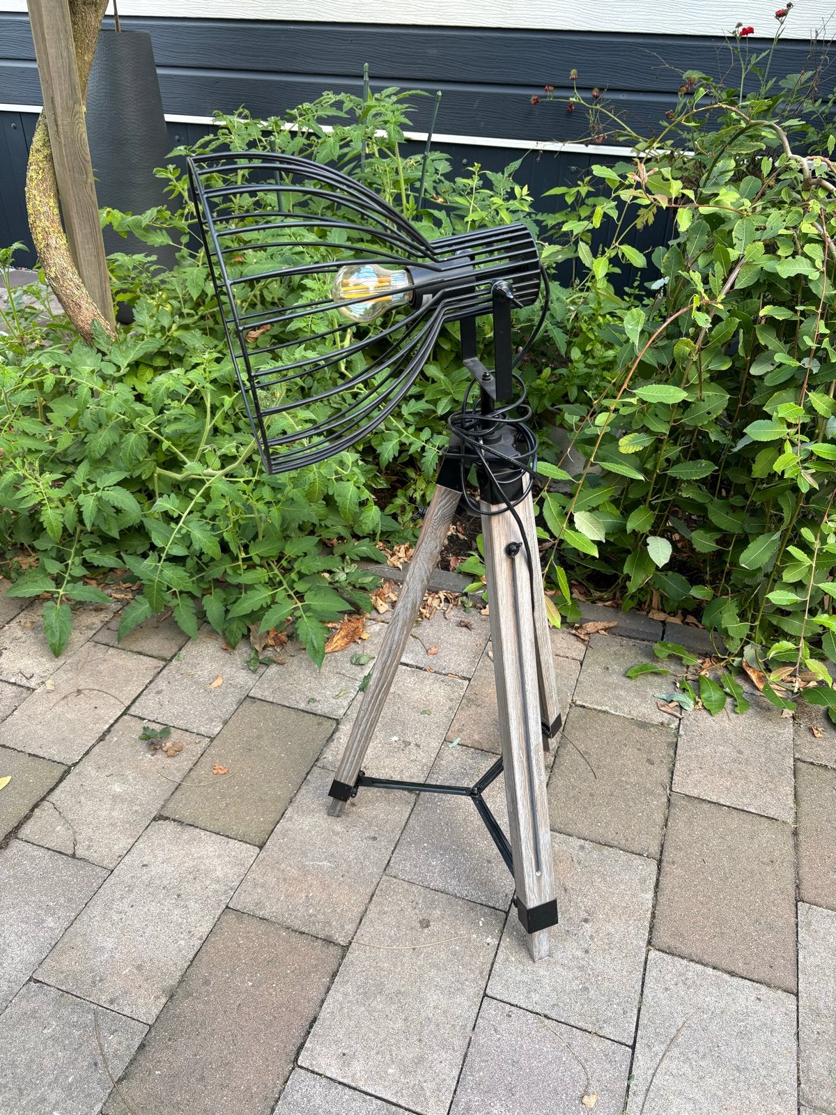 Hoogte verstelbare vloerlamp met mooi licht, Ophalen, Zo goed als nieuw, Hout, 100 tot 150 cm