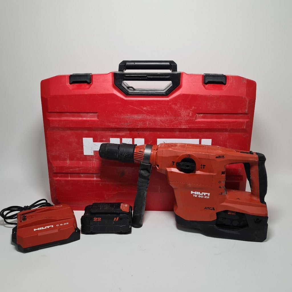 Hilti TE 60-22 Combihamer met 2 Accu's en Lader | 2025, Ophalen of Verzenden, Gebruikt, 600 watt of meer, Boor- en/of Breekhamer