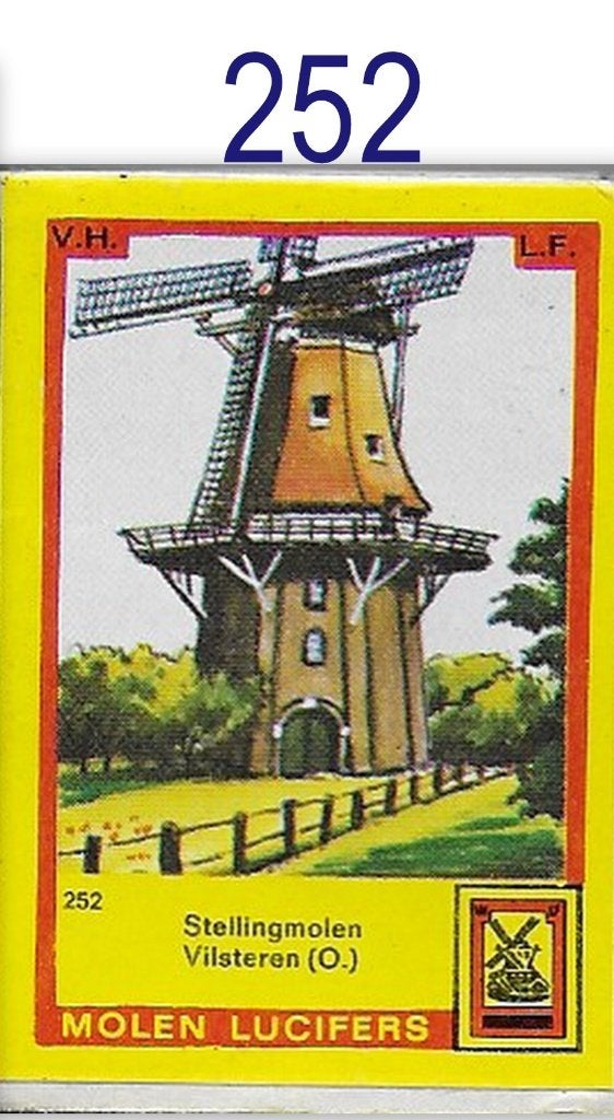 Lu252 luciferdoosje stellingmolen vilsteren ( o ), Ophalen of Verzenden, Zo goed als nieuw, Luciferdoosjes of -merken