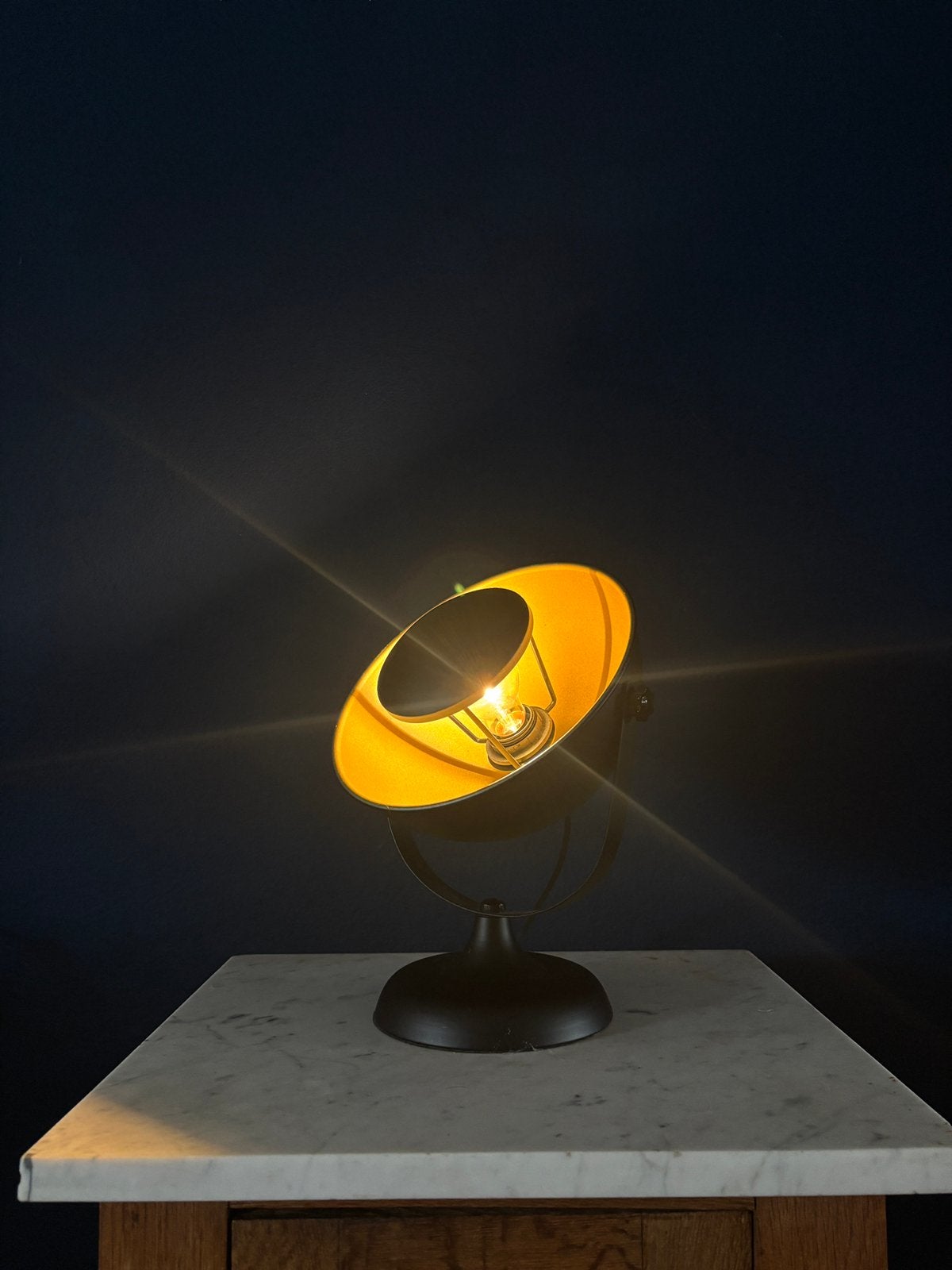 Industriële tafellamp / spotlight – zwart, Zwart, Ophalen, Zo goed als nieuw, Vintage