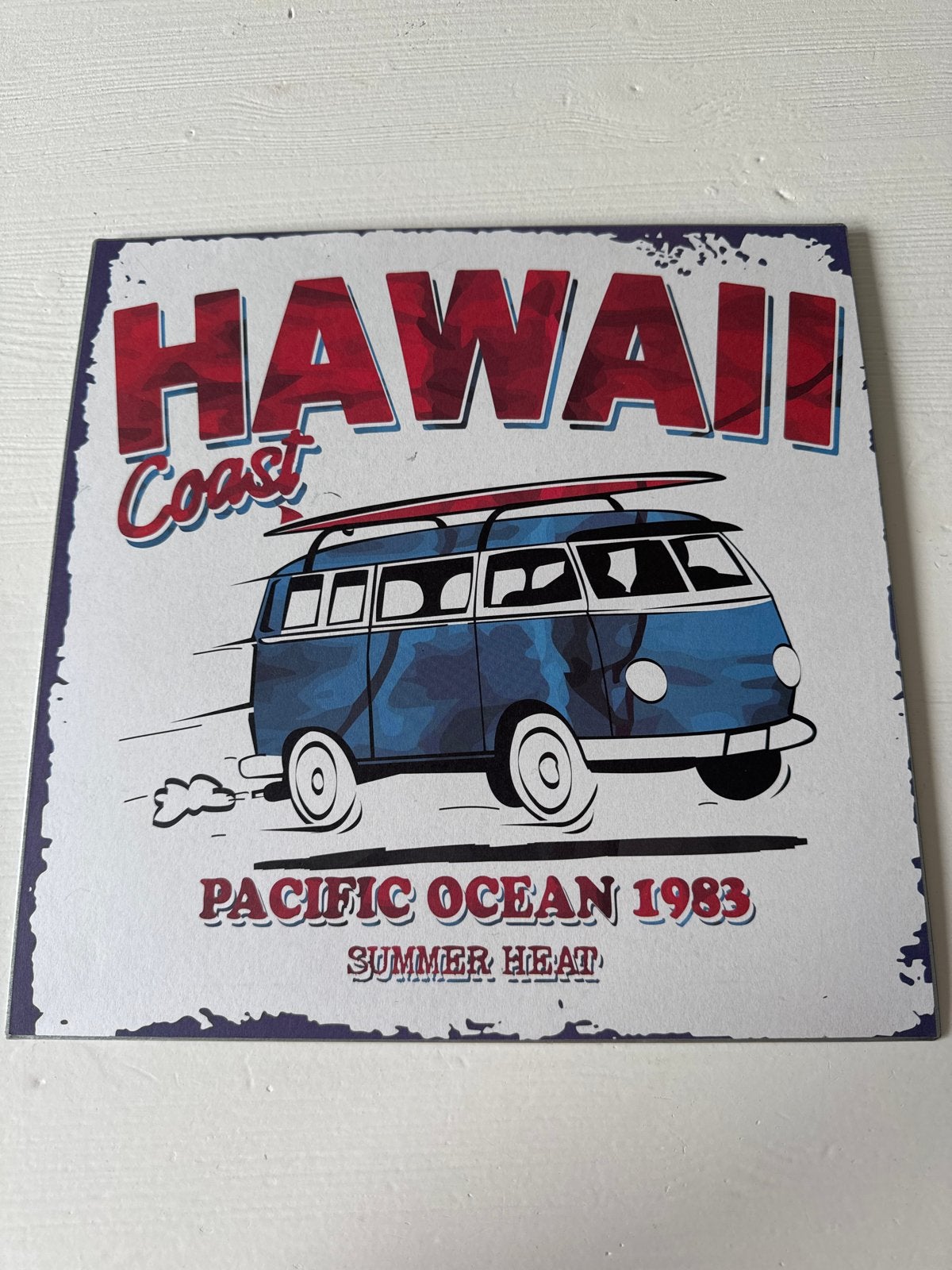 Hawaii Coast Pacific Ocean 1983 Wanddecoratie Busje, Metaal, Gebruikt, Vintage, Ophalen of Verzenden