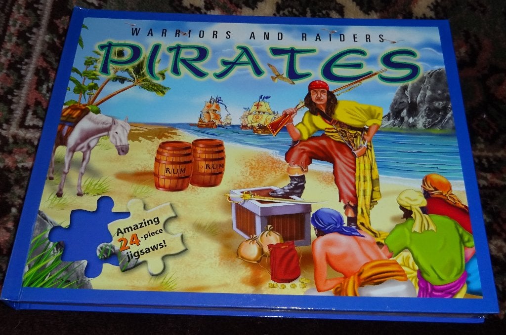 Puzzelboek–Warriors and Raiders–Pirates–5 puzzels van 24 st, Hobby en Vrije tijd, Denksport en Puzzels, Ophalen of Verzenden, Minder dan 500 stukjes