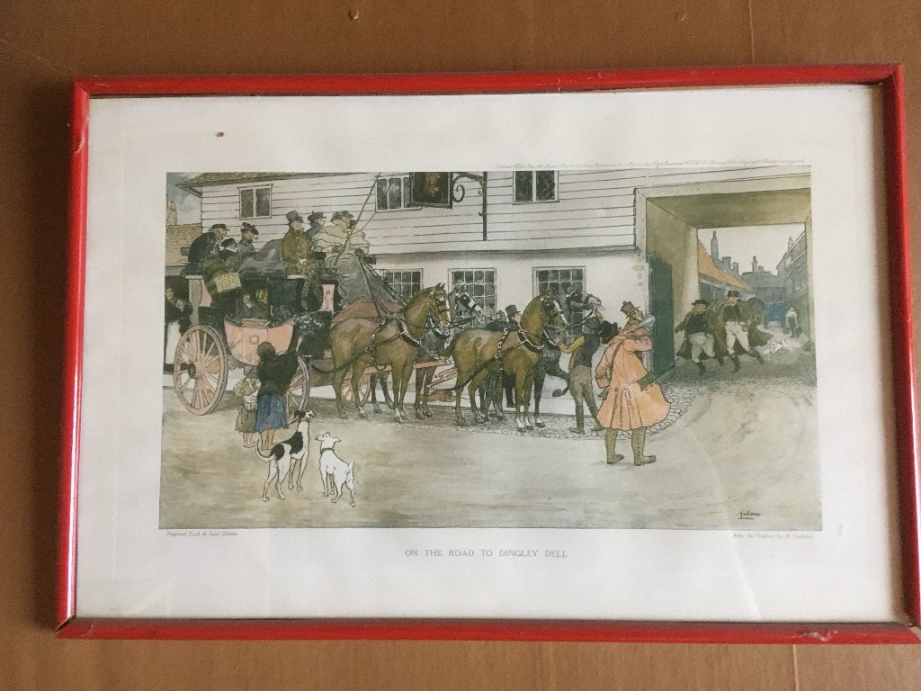 The Pickwick Papers prent in lijst van Charles Dickens 2x, Antiek en Kunst, Overige technieken, Ophalen of Verzenden, 40 cm, Ingelijst
