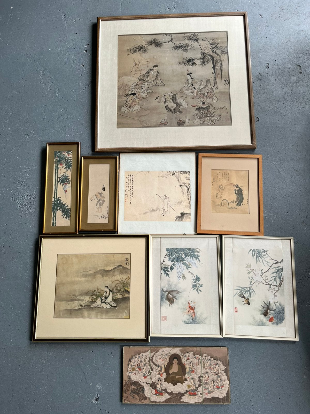Collectie klassieke chinese japanse kunst inkt tekeningen, Antiek en Kunst, Ophalen