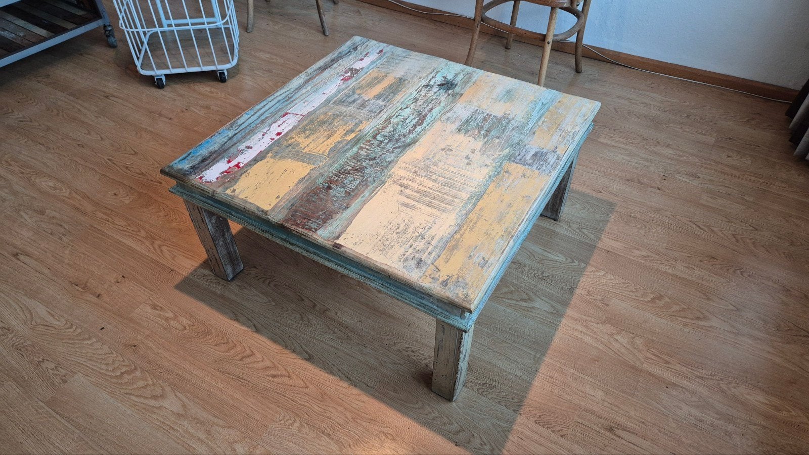 Ibiza houten salontafel, Ophalen, Gebruikt, 50 tot 100 cm, Vierkant