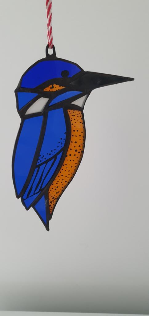 Handgemaakte glazen tiffany ijsvogel, Ophalen of Verzenden, Nieuw