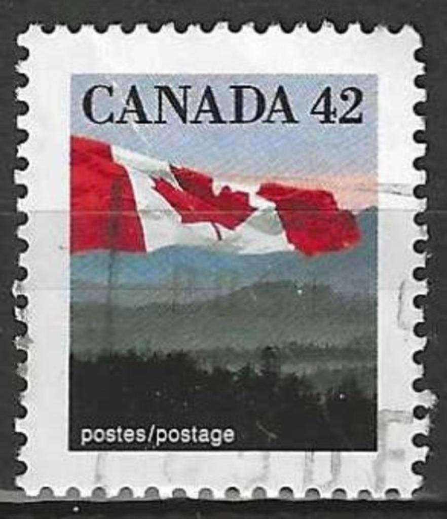 Canada 1991 - Yvert 1222 - Nationale Canadese vlag (ST), Verzenden, Gestempeld, Noord-Amerika