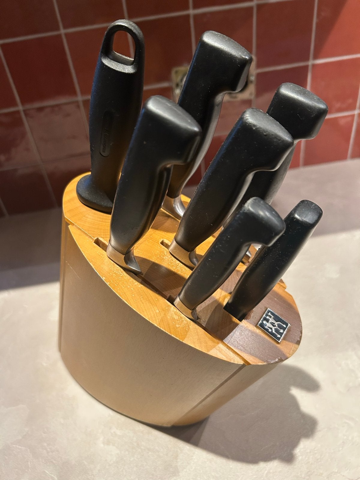 Zwilling messenblok 7-delig, Ophalen, Overige typen, Hout, Zo goed als nieuw