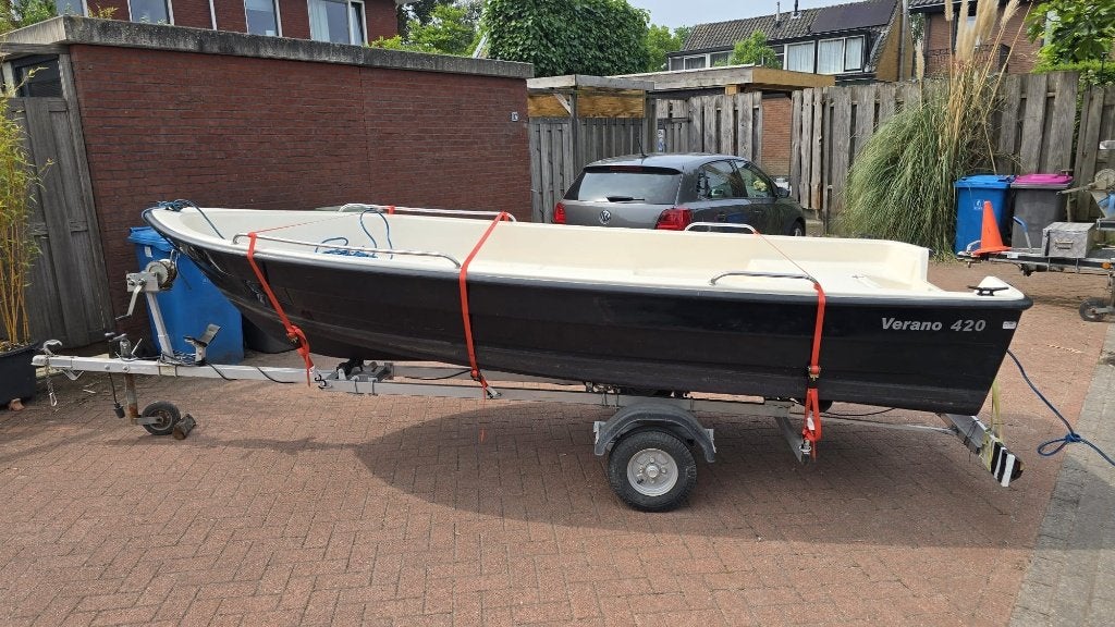 Verano 420 boot met trailer en buitenboord motor, Watersport en Boten, Overige merken, Gebruikt, Buitenboordmotor, 5 pk