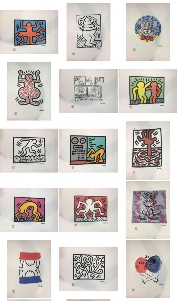 Verschillende litho van Keith haring 70x50cm 70€/stuk, Ophalen of Verzenden