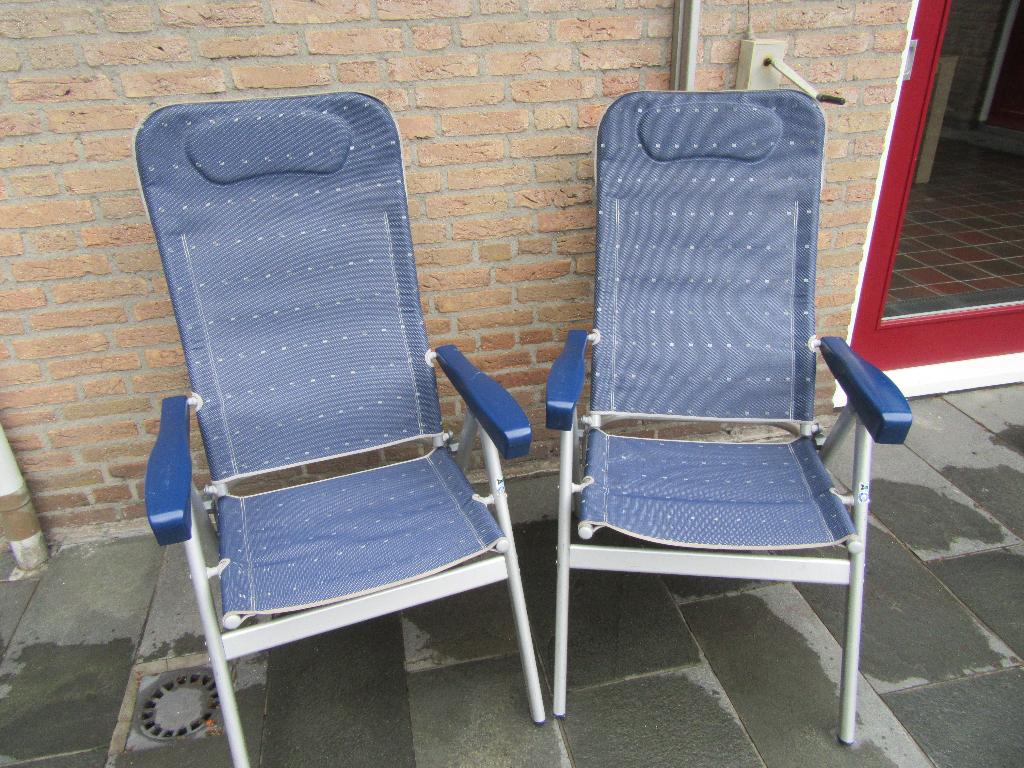 2 CRESPO campingstoelen, Caravans en Kamperen, Kampeermeubelen, Ophalen, Gebruikt, Campingstoel