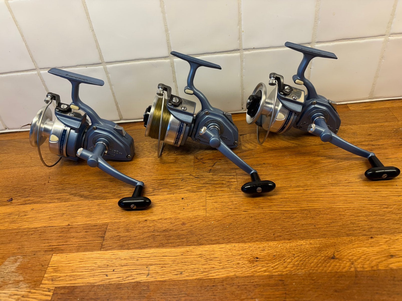 Shakespeare ambidex 2430DC set van 3 in prachtige staat, Watersport en Boten, Ophalen of Verzenden, Gebruikt, Molen