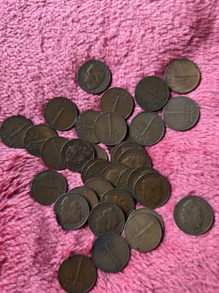 1 cent wilhelmina 1948, Ophalen of Verzenden, Koningin Wilhelmina, 1 cent, Losse munt