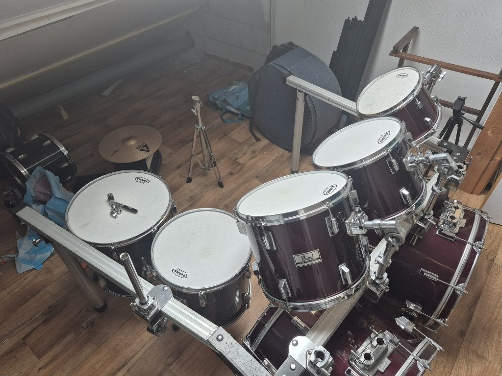 Pearl WX World series drumstel 7 delig met rack, Ophalen, Gebruikt, Pearl