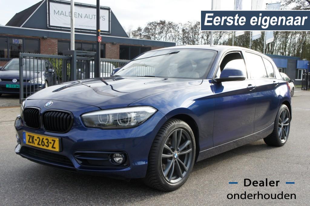 Bmw 1-SERIE 118I EDITION SPORT LINE SHADOW EXECUTIVE 1eEIG T, Gebruikt, Met garantie (alle), Blauw, Origineel Nederlands