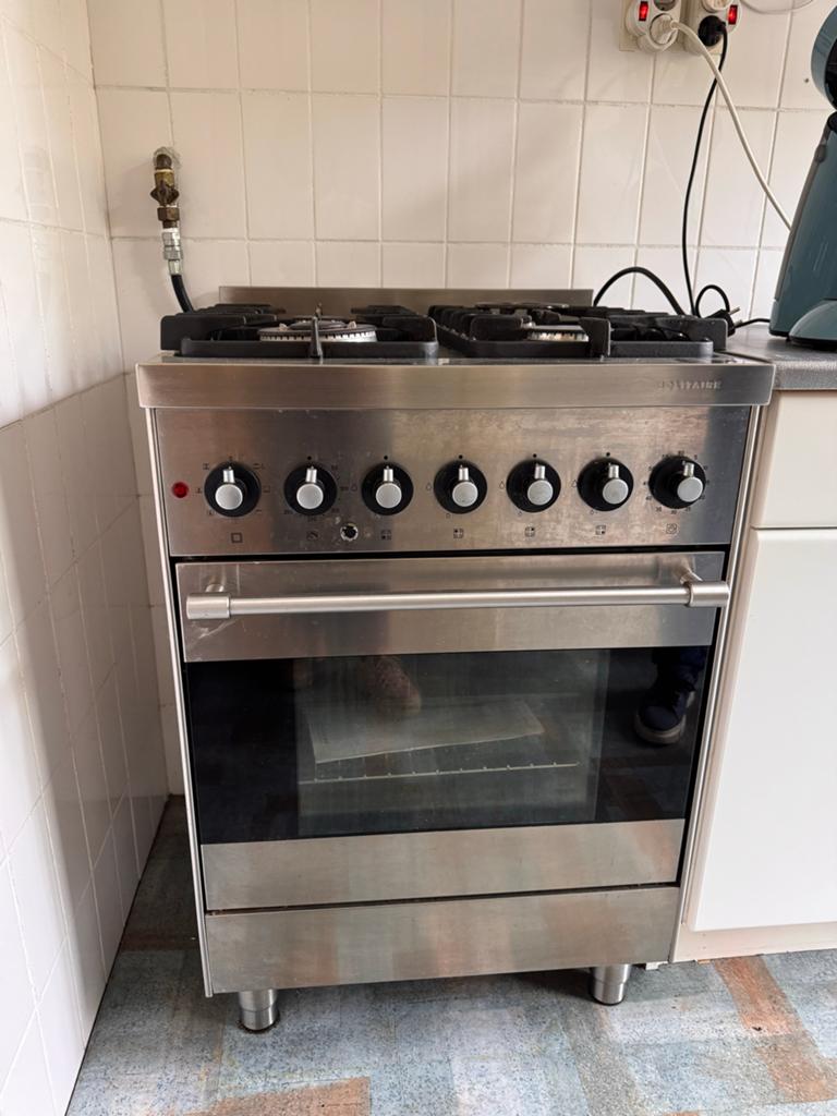 Gasfornuis met afzuigkap, Ophalen, Gebruikt, Grill, 4 kookzones