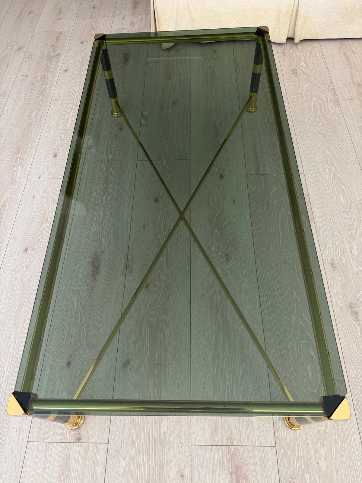 Salontafel en 2 bijzettafels met glasplaat, Ophalen, Gebruikt, 100 tot 150 cm, 50 tot 100 cm