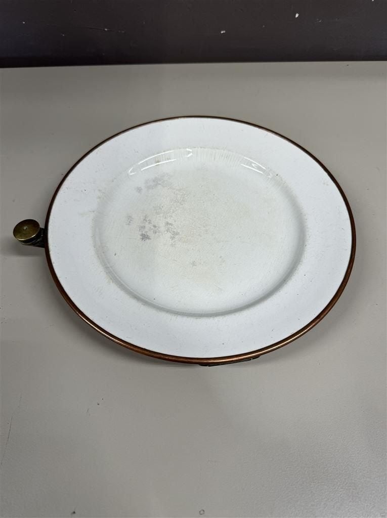 Koperen bord - warmhoudbord koper - Edwardian, Huis en Inrichting, Keuken | Servies, Ophalen of Verzenden, Zo goed als nieuw, Bord(en)