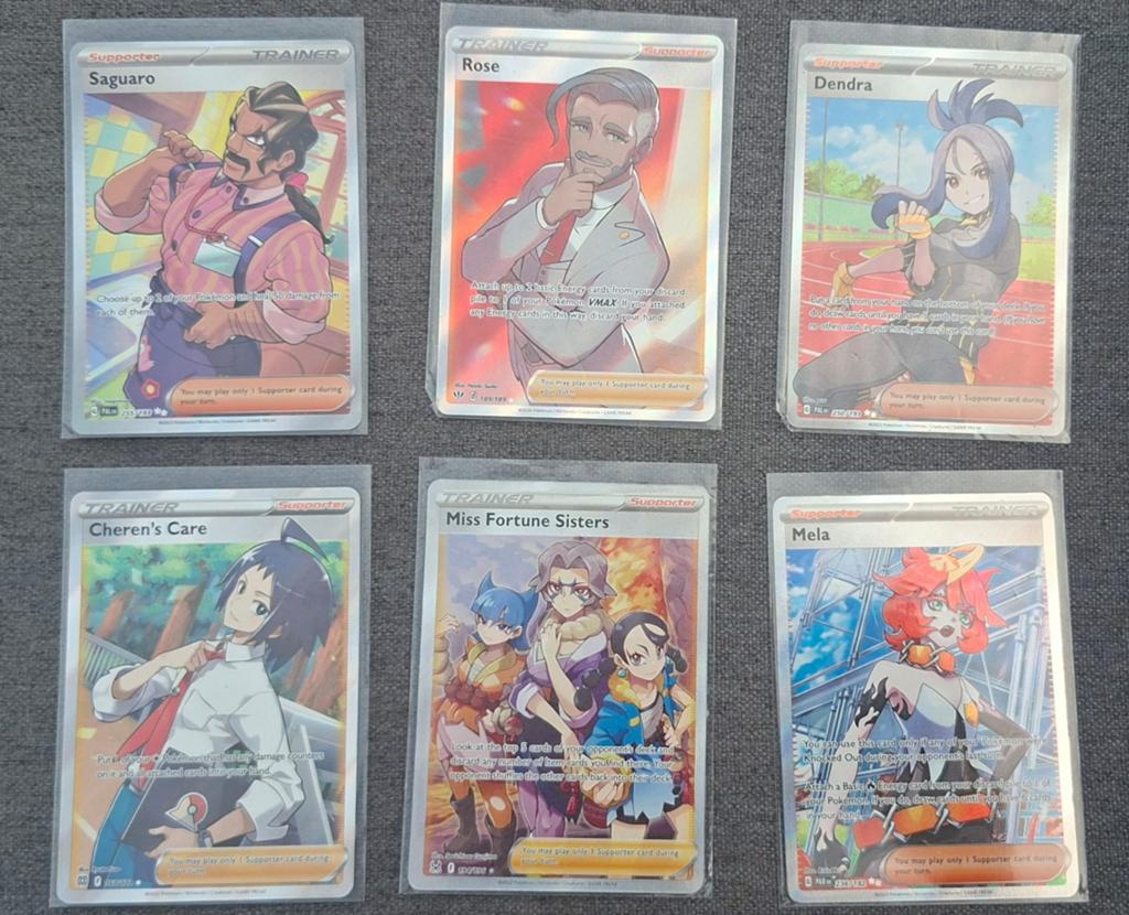 Pokémon Trainer Full Art Kaarten  (6 stuks), Ophalen of Verzenden, Zo goed als nieuw, Meerdere kaarten
