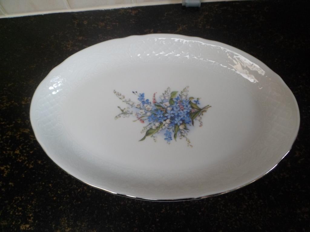 Ovale schaal. Vergeet me nietjes, Arzberg Schumann, Ophalen, Nieuw, Schaal of Schalen, Wedgwood