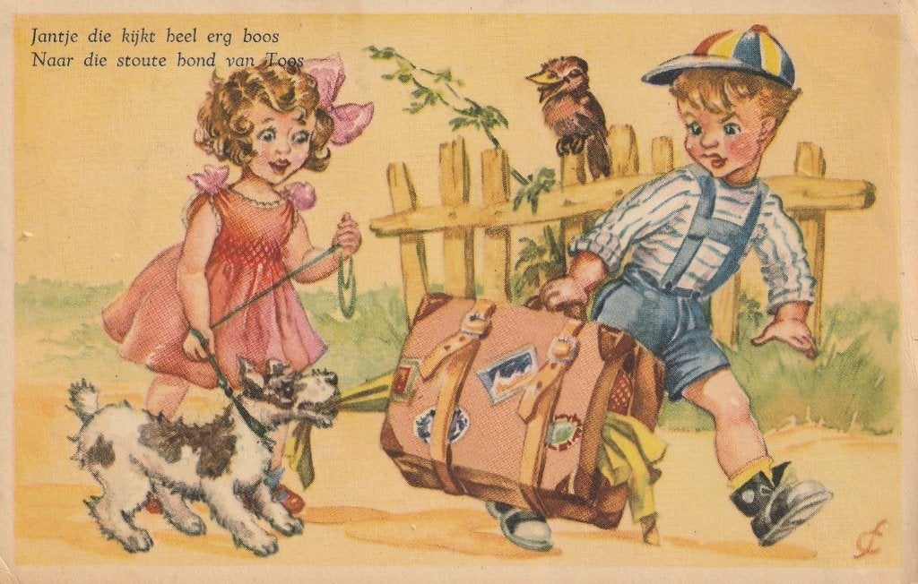MEISJE TEKN FRE COHEN JAREN 50 ZEER MOOIE KAART KN818, Ophalen of Verzenden, 1940 tot 1960, Ongelopen, Overige thema's