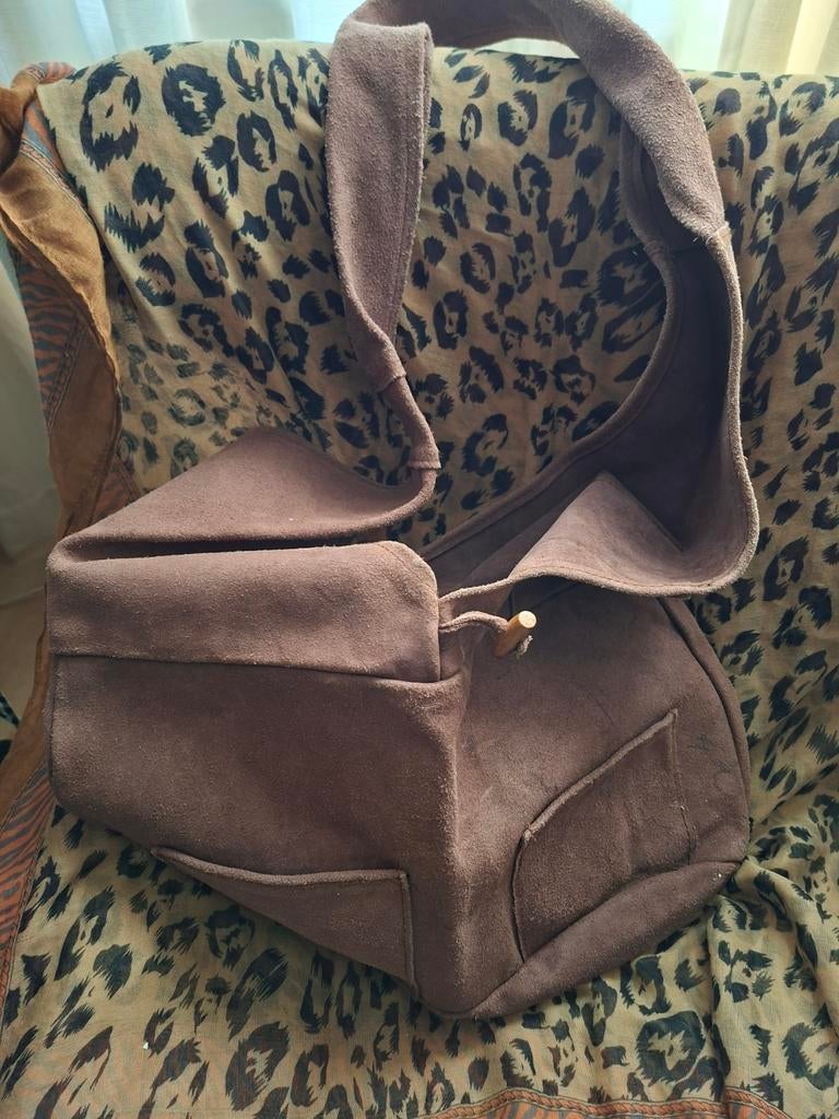 Handgemaakte Crossover Leren Tas - Bruin, Sieraden, Tassen en Uiterlijk, Tassen | Schoudertassen, Overige merken, Gebruikt, Bruin